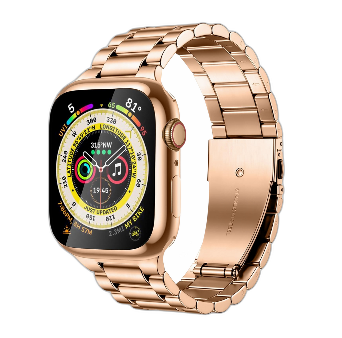 Series X Smartwatch with Metal Chain and 2 Extra Bands - transparent product image