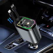 4-in-1 120W Retractable Car Charger with Star Light | Ninevolt